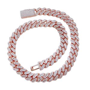 ring Pure silver Mozambique diamond full diamond heavy industry Cuban chain, necklace