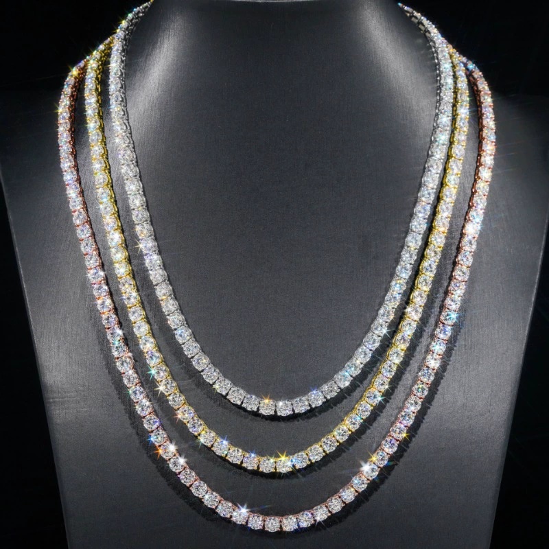 mousang diamond d color s925 silver tennis player necklace